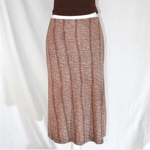 New York & Company Brown Textured Maxi Skirt